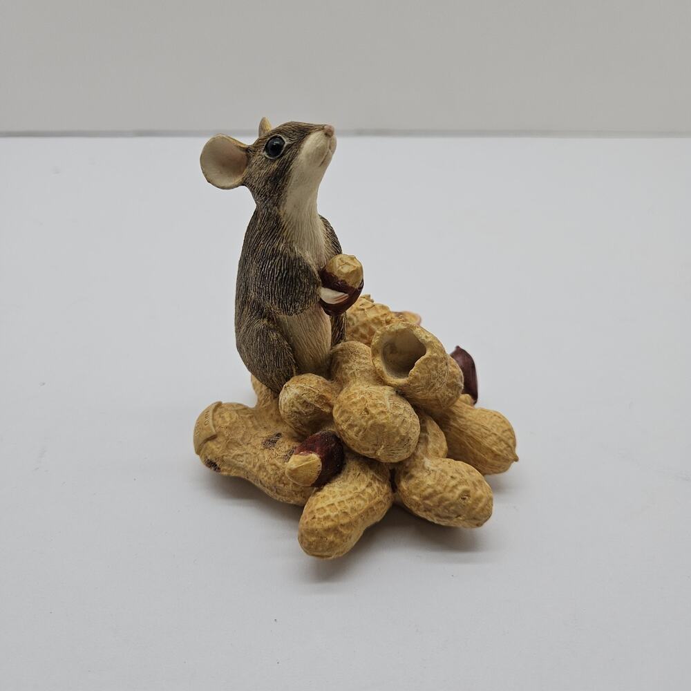 Munro After the Party Mouse With Peanuts Figurine Faux Food Figure Mice 1994 Vtg